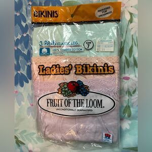 Fruit of the Loom Elastic Leg Lace Panties - 3 Pack - PASTELS